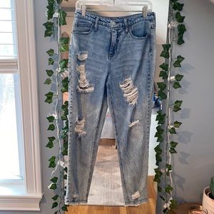 distressed boyfriend jeans